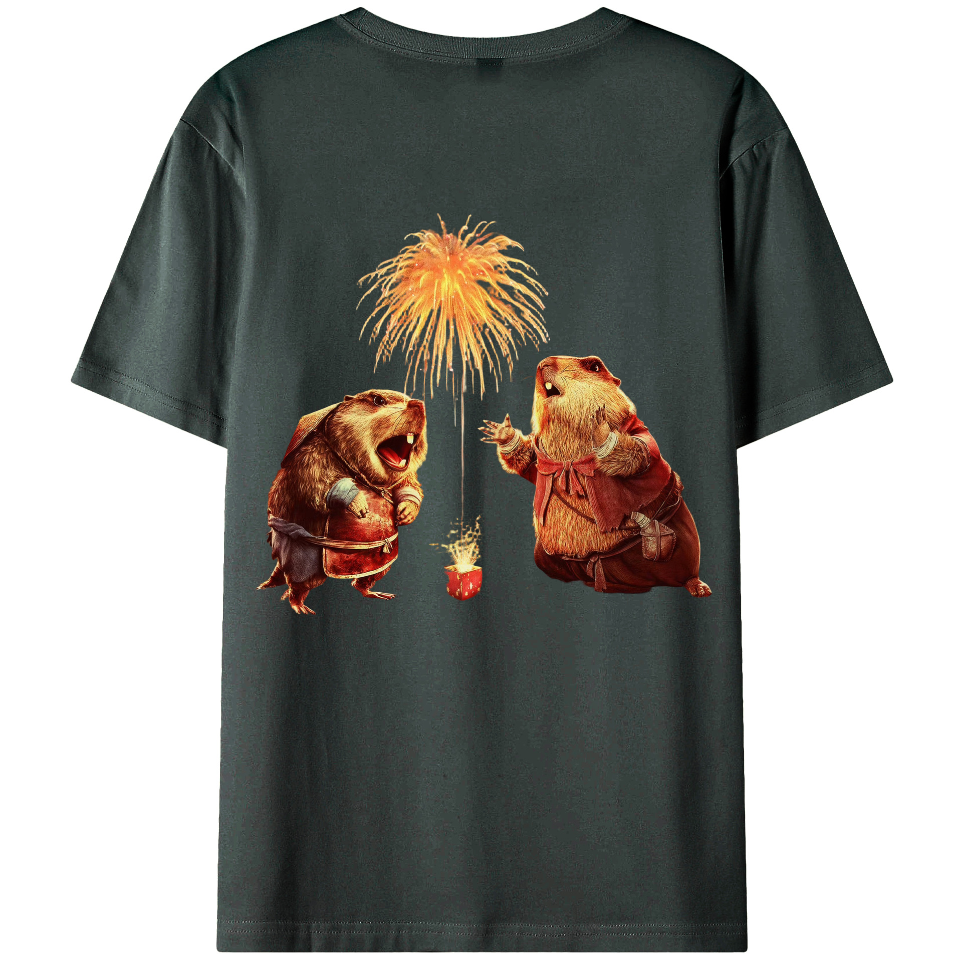 （画像用） Ne Zha 2 ナタ 魔童の大暴れ 綿100％ メンズ半袖Tシャツ（バックプリント） 通気性